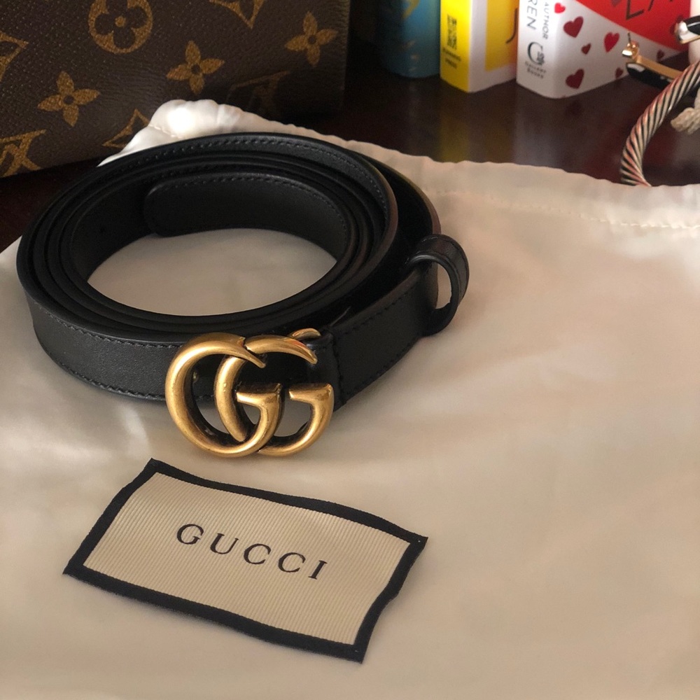 Gucci Leather Belt with Double G Buckle